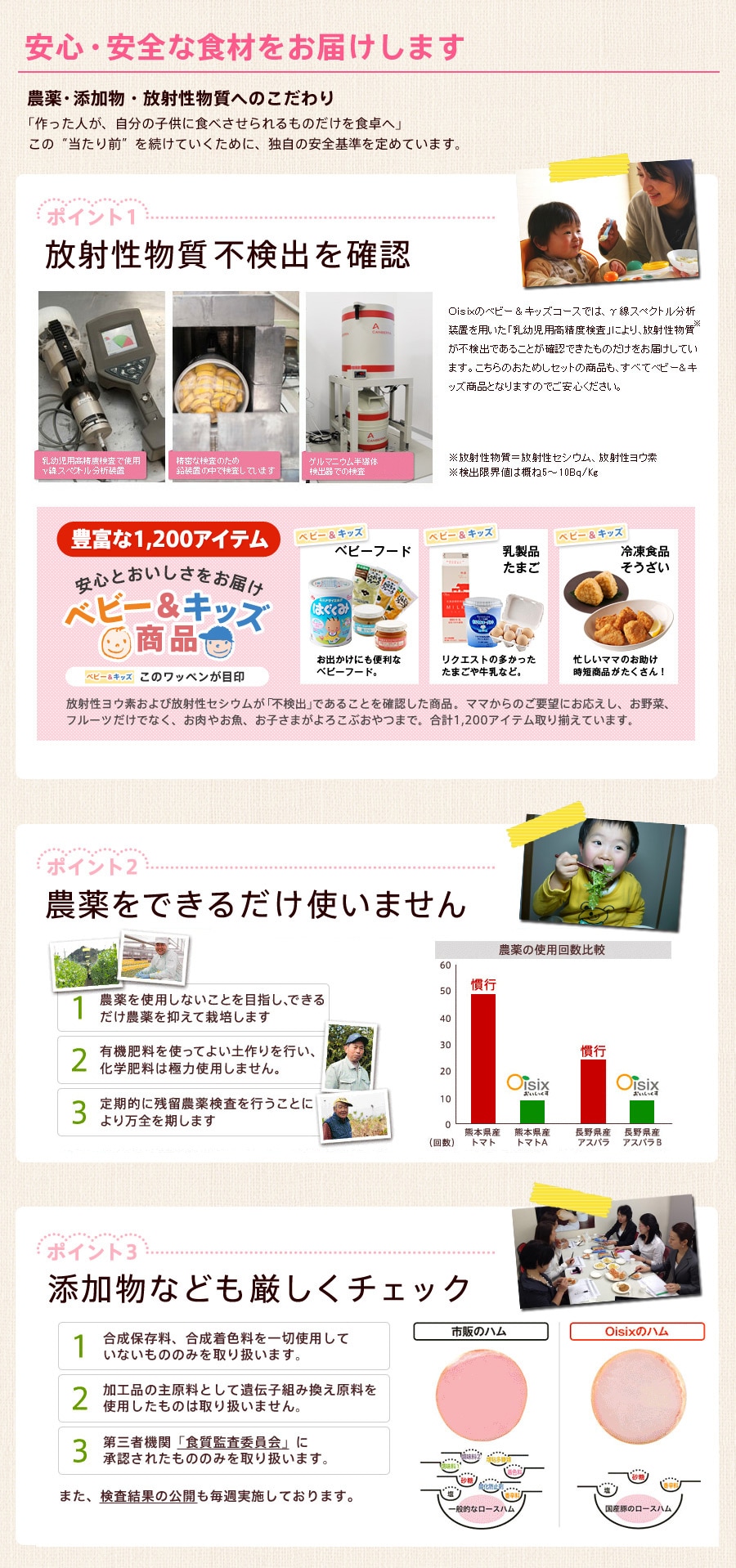 安心・安全な 食材をお届けします
